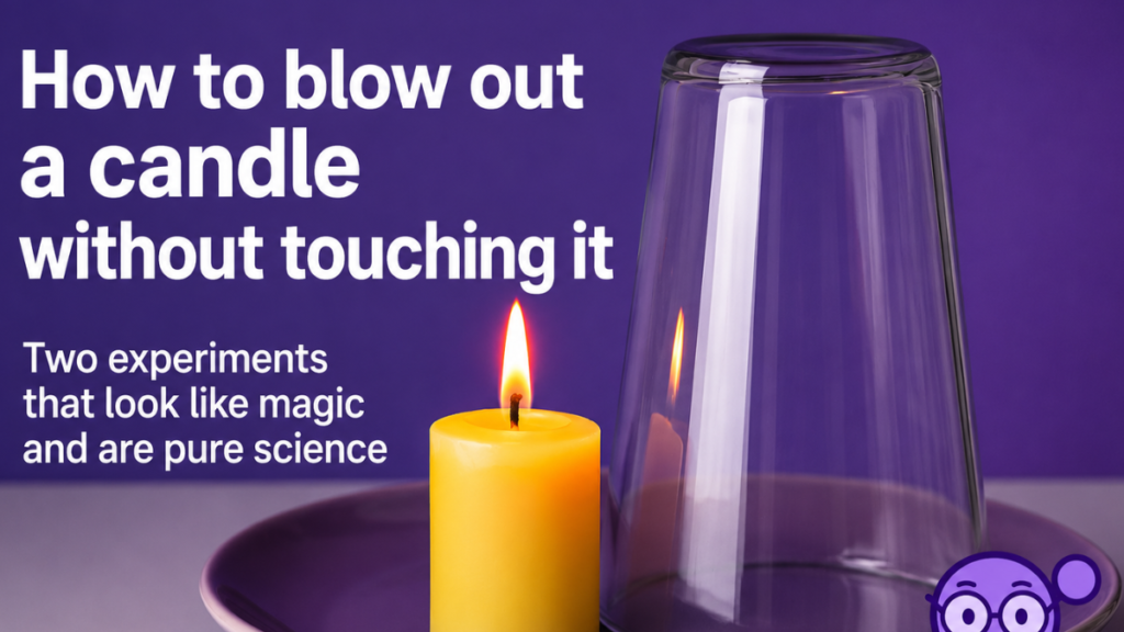 blow out a candle without touching it apagar una vela sin tocarla.