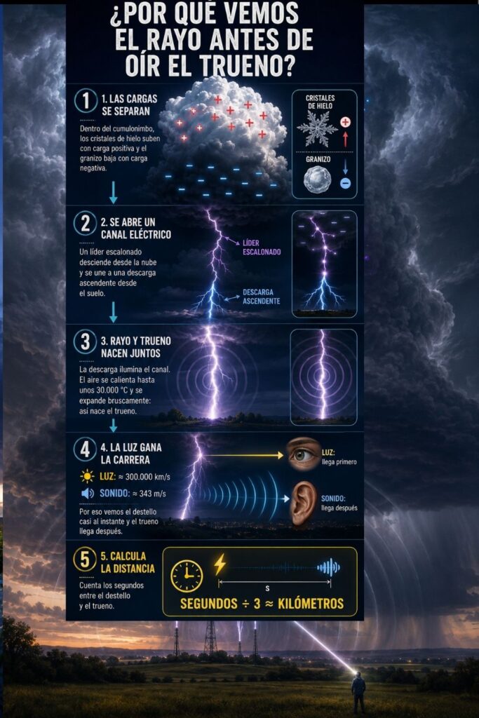 infografia de generación de rayo y trueno